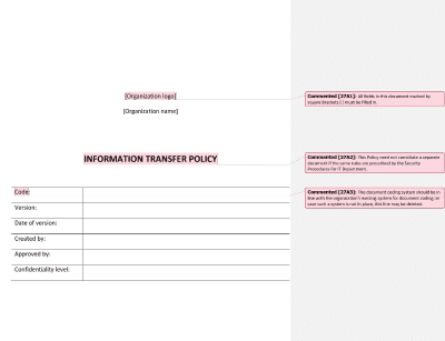 Information Transfer Policy - 27001Academy