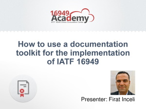 Using a Documentation Toolkit for IATF 16949 implementation [free webinar]