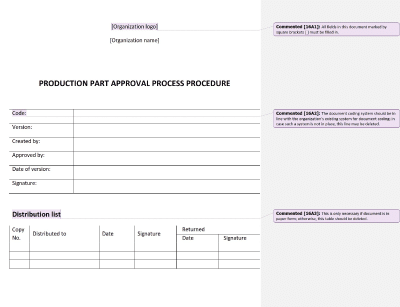 Production Part Approval Process Procedure - 16949Academy
