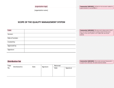 Scope of the Quality Management System - 9100Academy