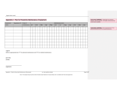 Plan for Preventive Maintenance of Equipment - 9100Academy