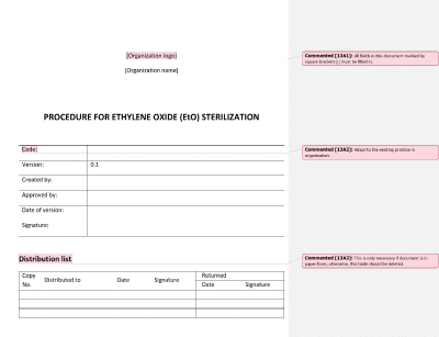 Procedure for EtO Sterilization - 13485Academy