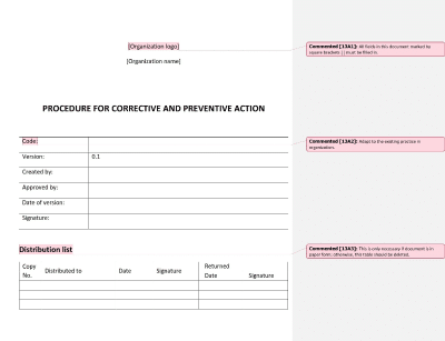 Procedure for Corrective and Preventive Action - 13485Academy