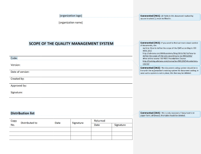 Scope of the Quality Management System - 9001Academy
