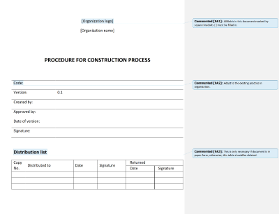 Procedure for Construction Process - 9001Academy