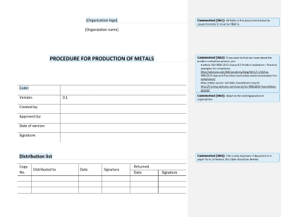 Procedure for Production of Metals - 9001Academy