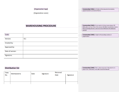 Warehousing Procedure - 9001Academy