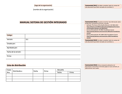 Manual del sistema de gestión integrado - 9001Academy