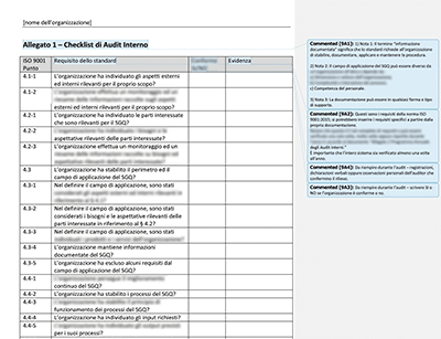 Checklist di Audit Interno - 9001Academy