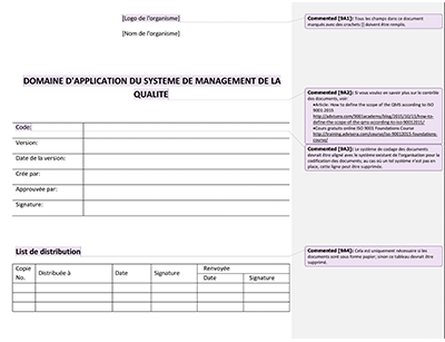 Domaine d'application du Système de management de la qualité - 9001Academy
