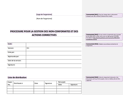 Procédure pour le management des non-conformités et des actions correctives - 9001Academy