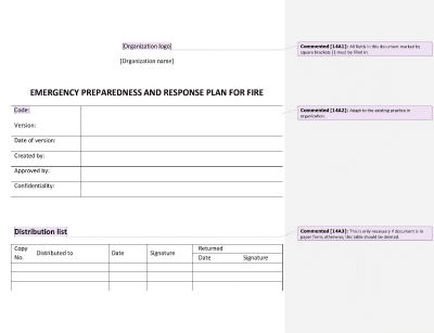 emergency action plan template