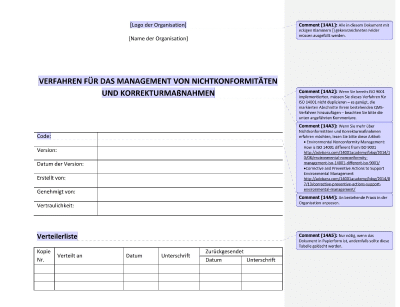Verfahren für das Management von Nichtkonformitäten und Korrekturmaßnahmen - 14001Academy