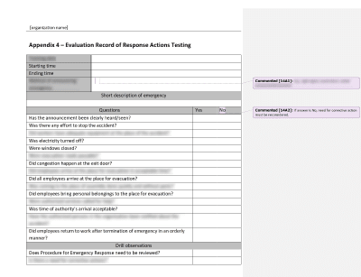 Evaluation Record of Response Actions Testing - 14001Academy