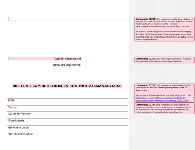 Richtlinie zum betrieblichen Kontinuitätsmanagement - 27001Academy