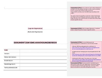 Dokument zum ISMS Anwendungsbereich - 27001Academy
