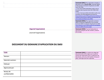 Document du domaine d'application du SMSI - 27001Academy