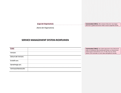 Service Management System Richtlinien (ISO 20000) - 20000Academy