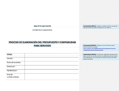 Proceso de elaboración del presupuesto y contabilidad para servicios (ISO 20000) - 20000Academy