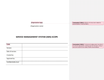 Service Management System Scope (ISO 20000) - 20000Academy