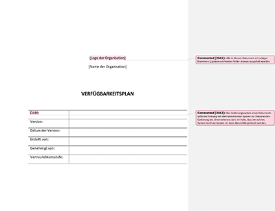Verfügbarkeitsplan (ISO 20000) - 20000Academy