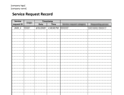 Service Request Record (ISO 20000) - 20000Academy