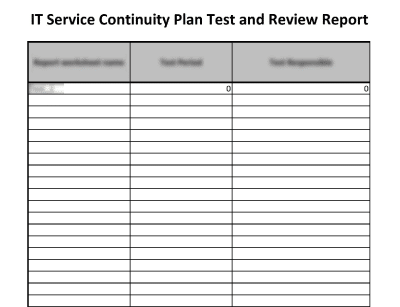 IT Service Continuity Plan Test and Review Report (ISO 20000) - 20000Academy