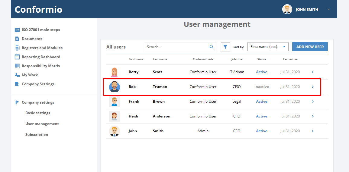 User management - Support Center