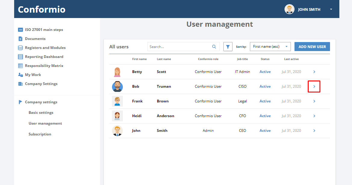 User management - Support Center