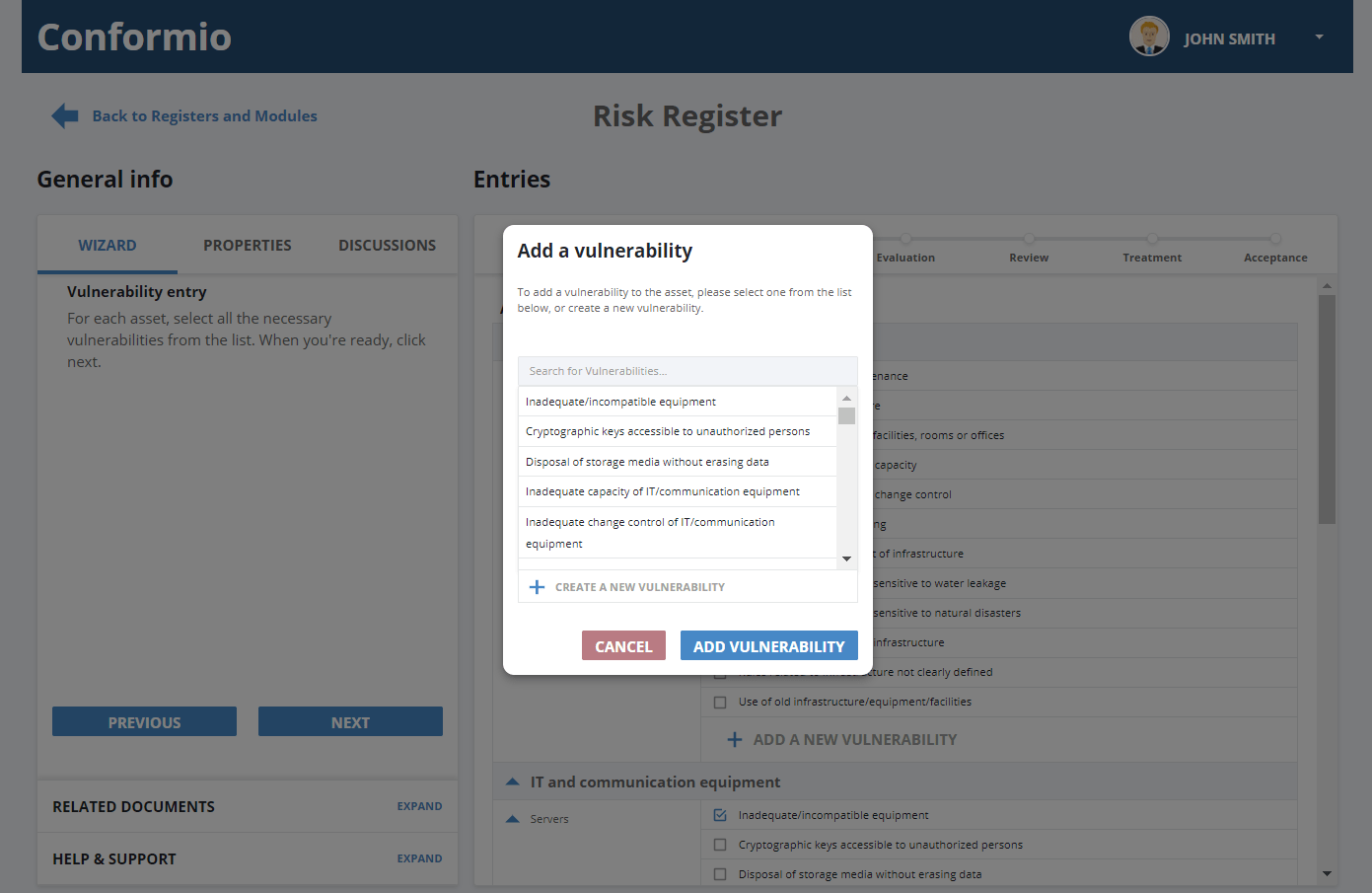 Risk Register - Support Center
