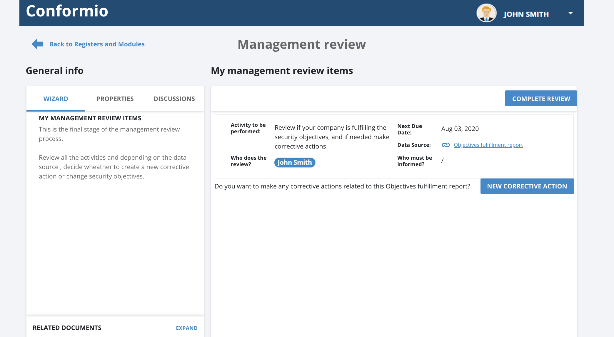 Management review - Support Center