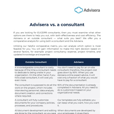 EU GDPR Comparison Matrices - Advisera