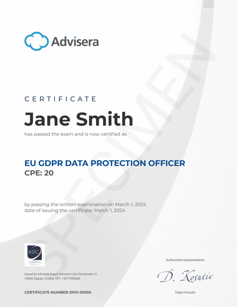 Data Protection Officer Course: GDPR DPO Training Online | Advisera