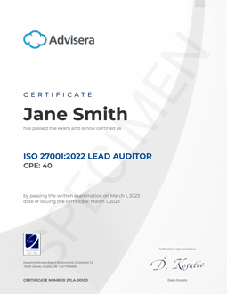 ISO 27001 Lead Auditor Course - Advisera