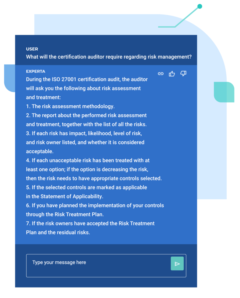 Experta – The First AI Chatbot Specialized for ISO 27001, 9001, 14001 ...