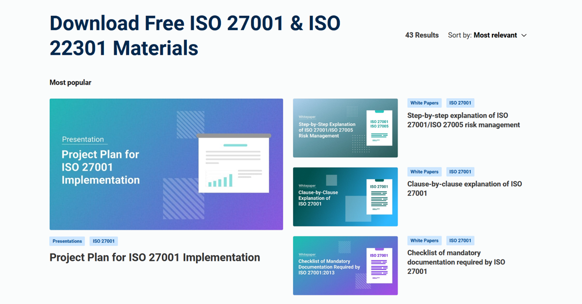 ISO 27001 PDF Free Downloads Advisera
