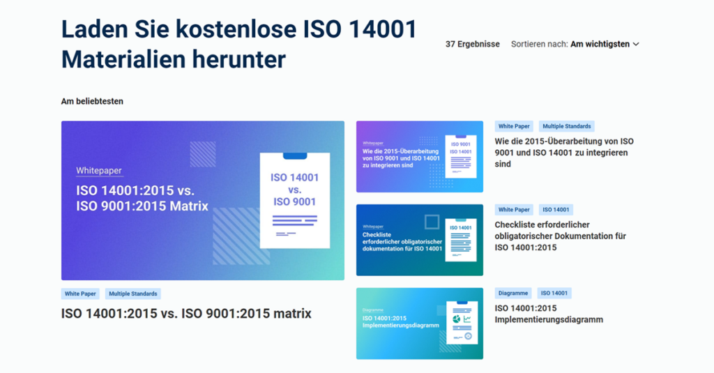 Laden Sie kostenlose ISO 14001 Materialien herunter - Advisera