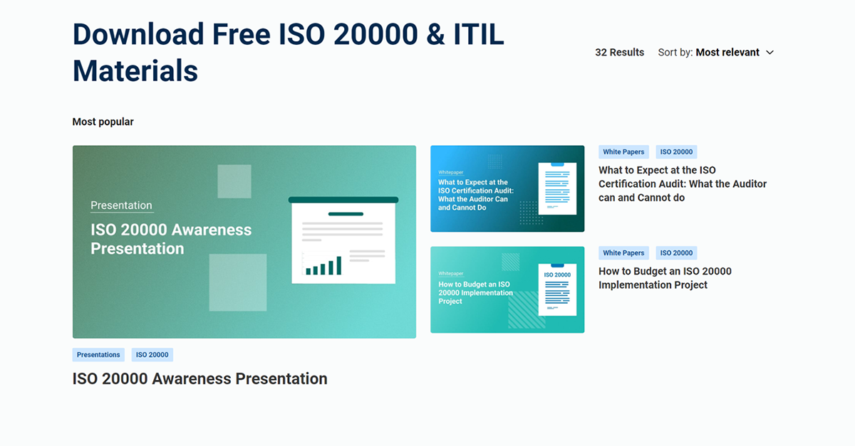 Free ISO 20000 Downloads | Advisera