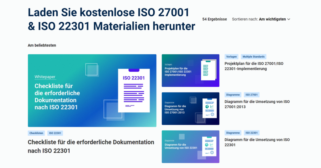 Laden Sie kostenlose ISO 27001 & ISO 22301 Materialien herunter - Advisera