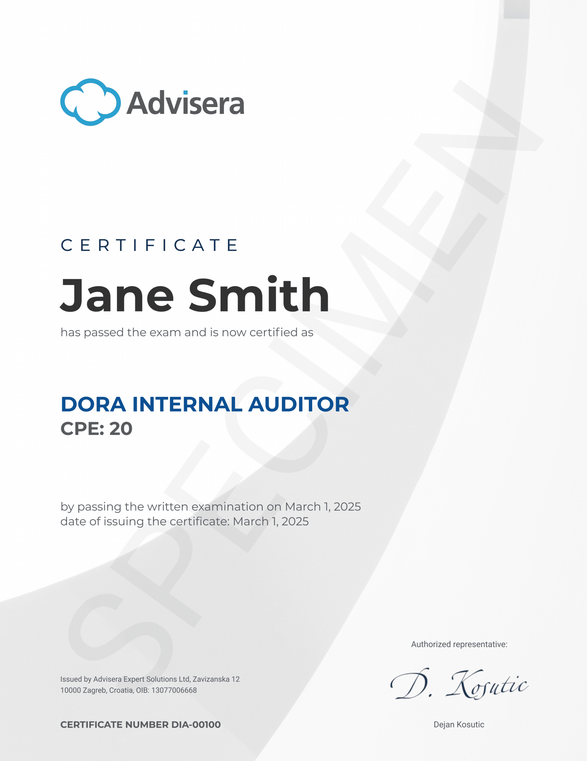 DORA Internal Auditor Training Course - Advisera