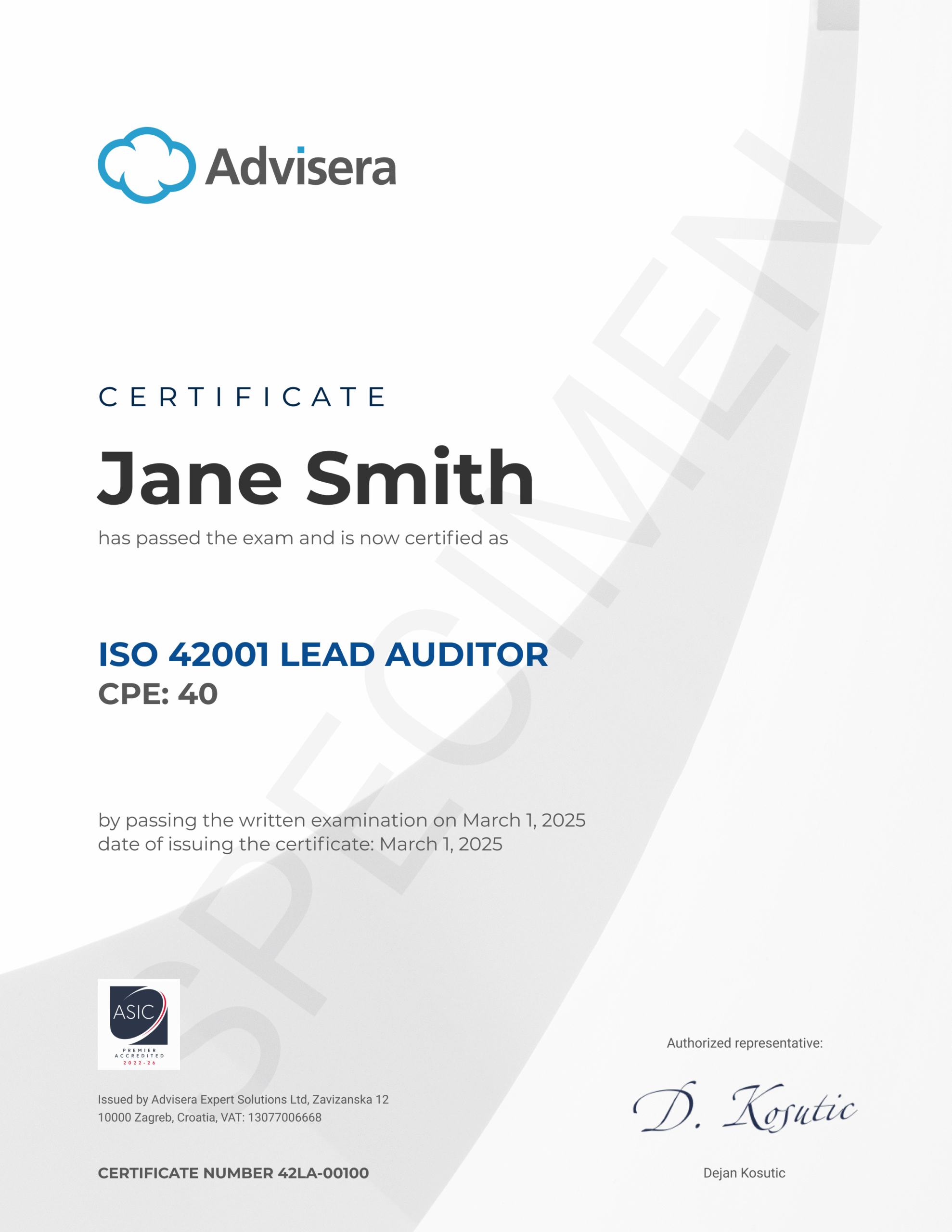ISO 42001 Lead Auditor Course - Advisera