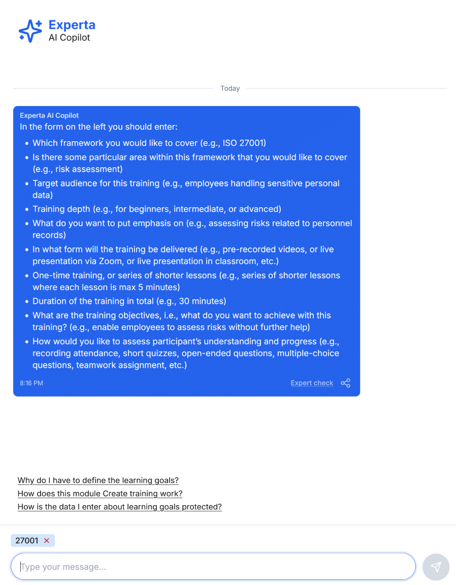 Create training plans & materials with a structured, guided process - Advisera