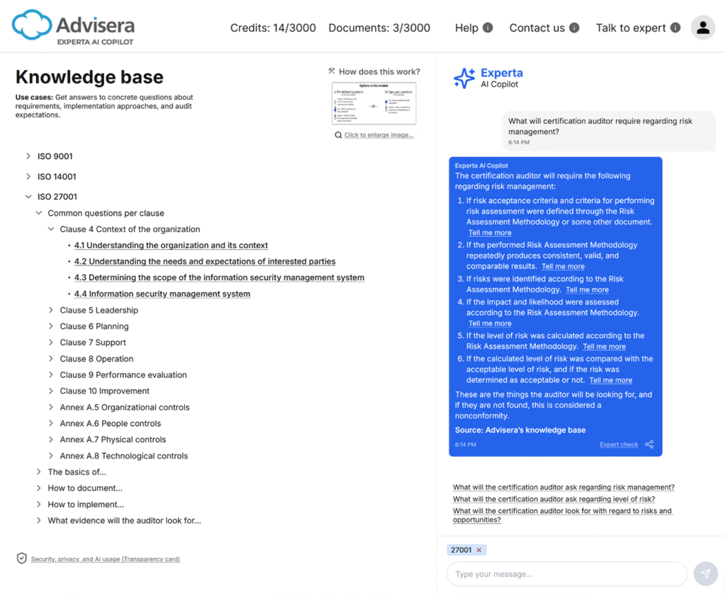 Compliance Knowledge Base & Expert Answers| Experta