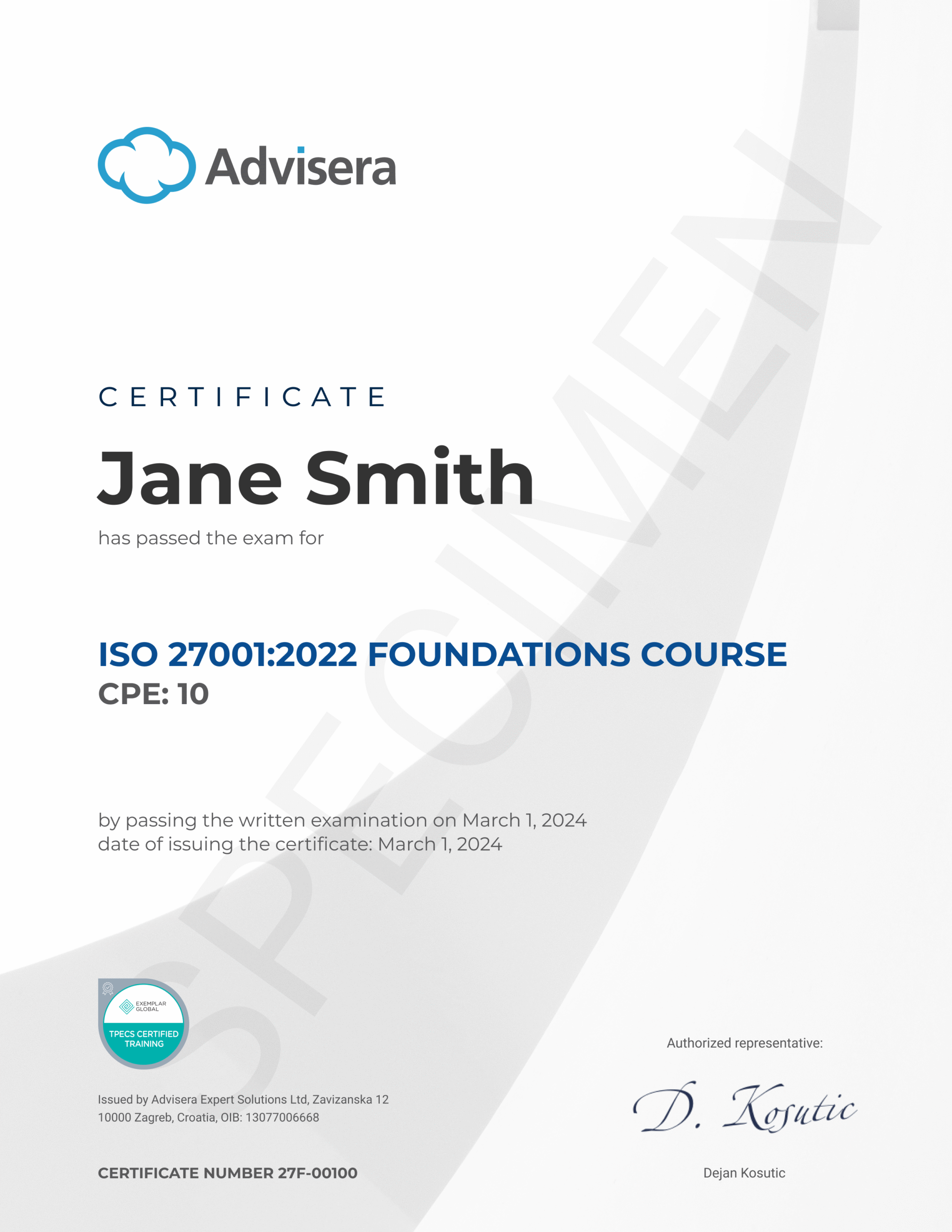 ISO 27001 Foundations Course - Advisera