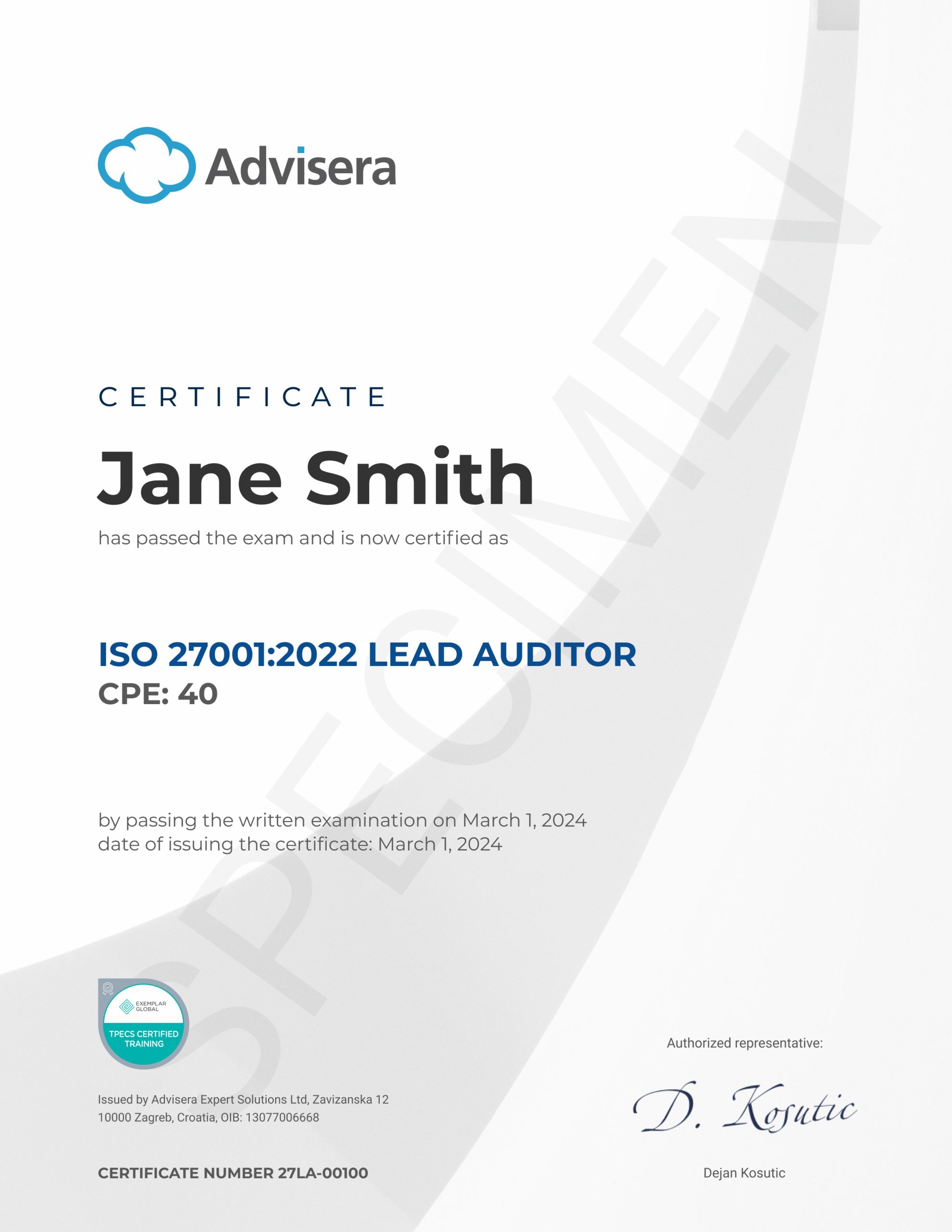 ISO 27001 Lead Auditor Course - Advisera
