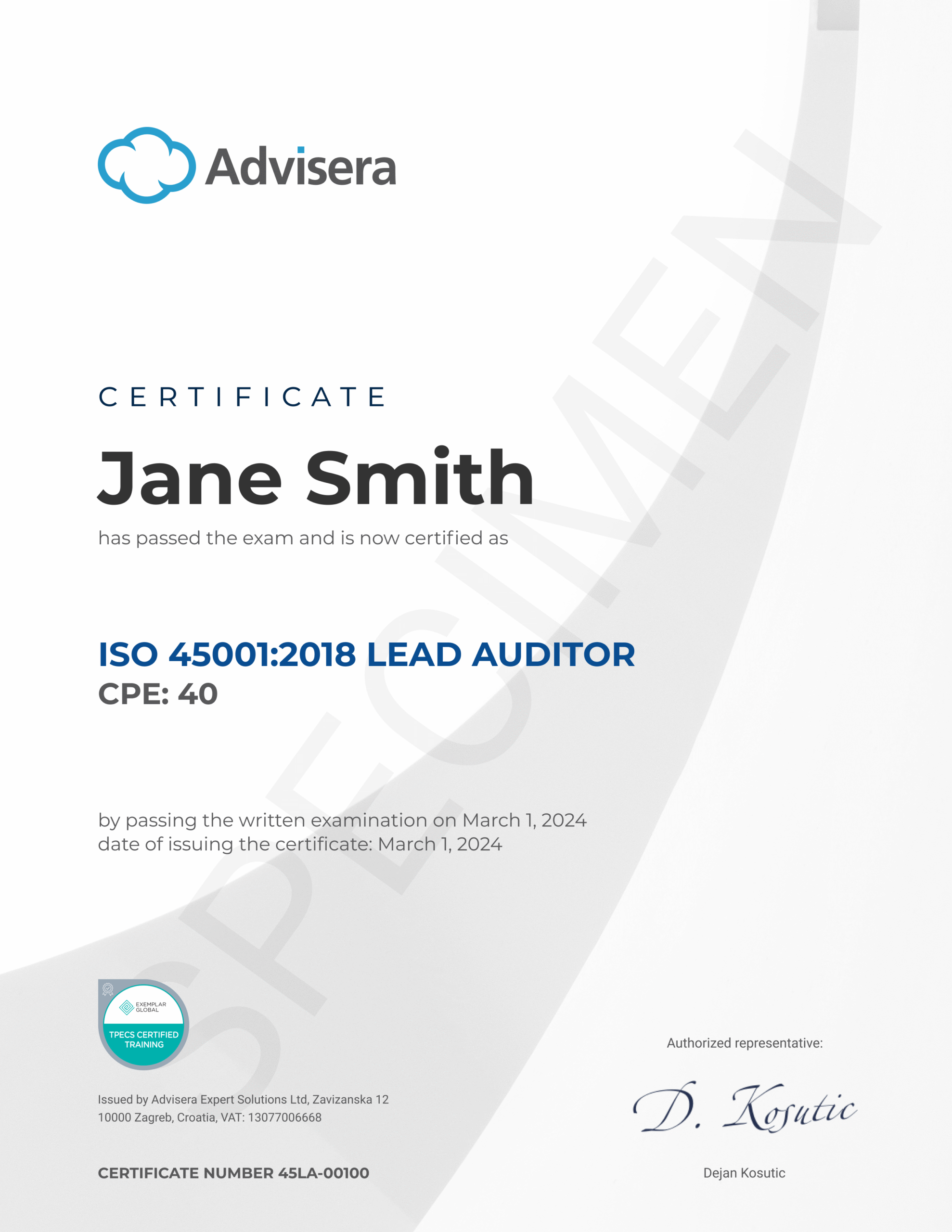 ISO 45001 Lead Auditor Course - Advisera