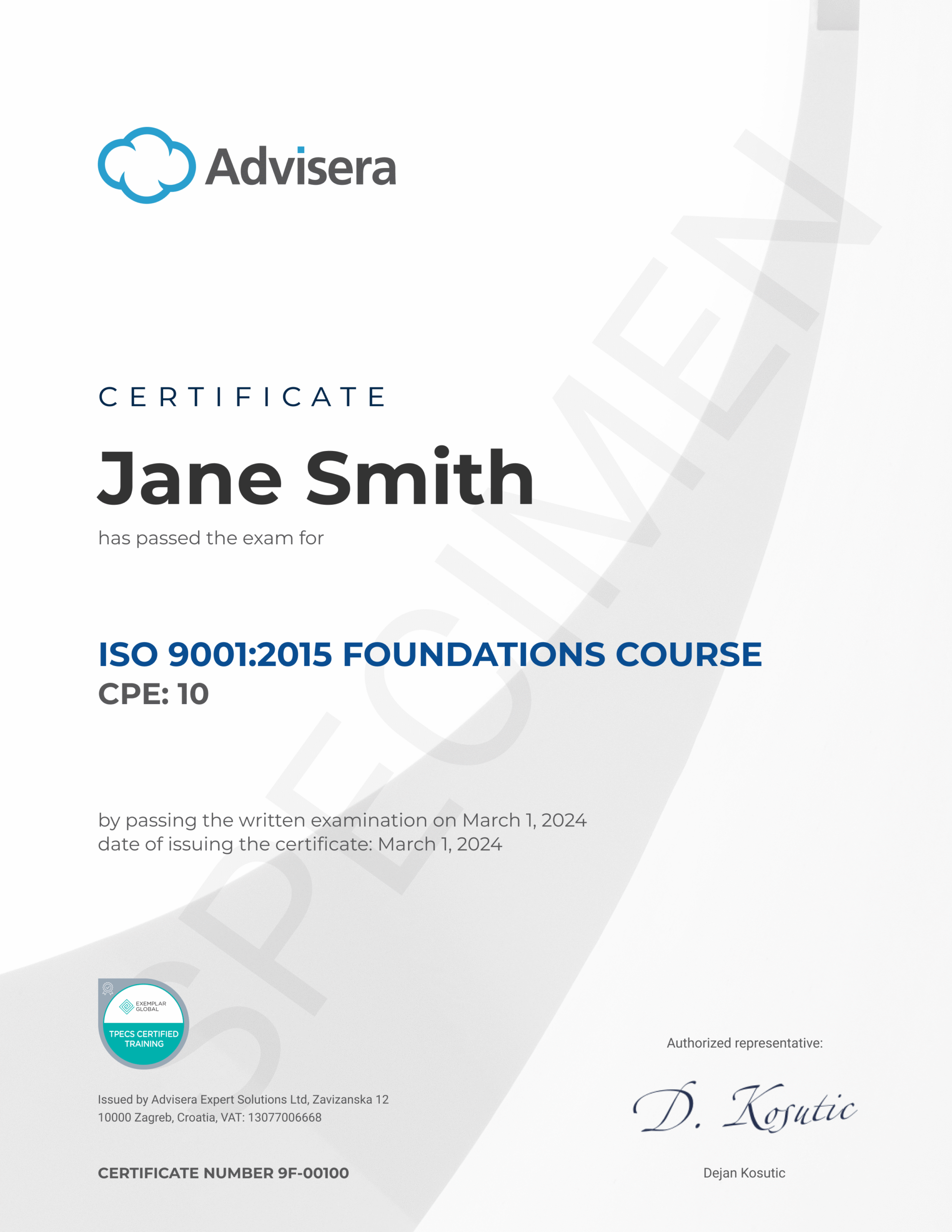 ISO 9001 Foundations-Kurs - Advisera