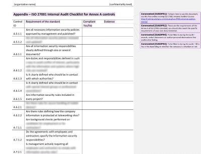 ISO 27001 Internal Audit Checklist - Advisera