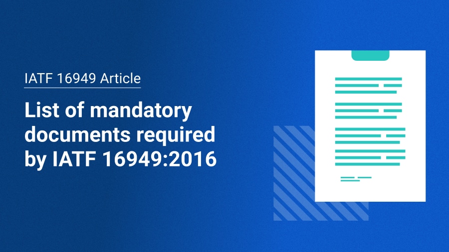IATF 169492016 List of mandatory documents