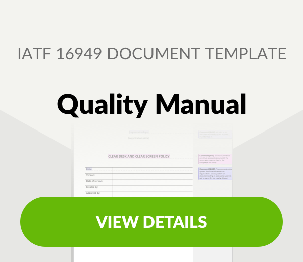 Quality Manual Sample For Manufacturing Master of Template Document